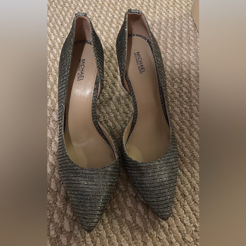 Michael Kors silver glitter pumps size 9.5